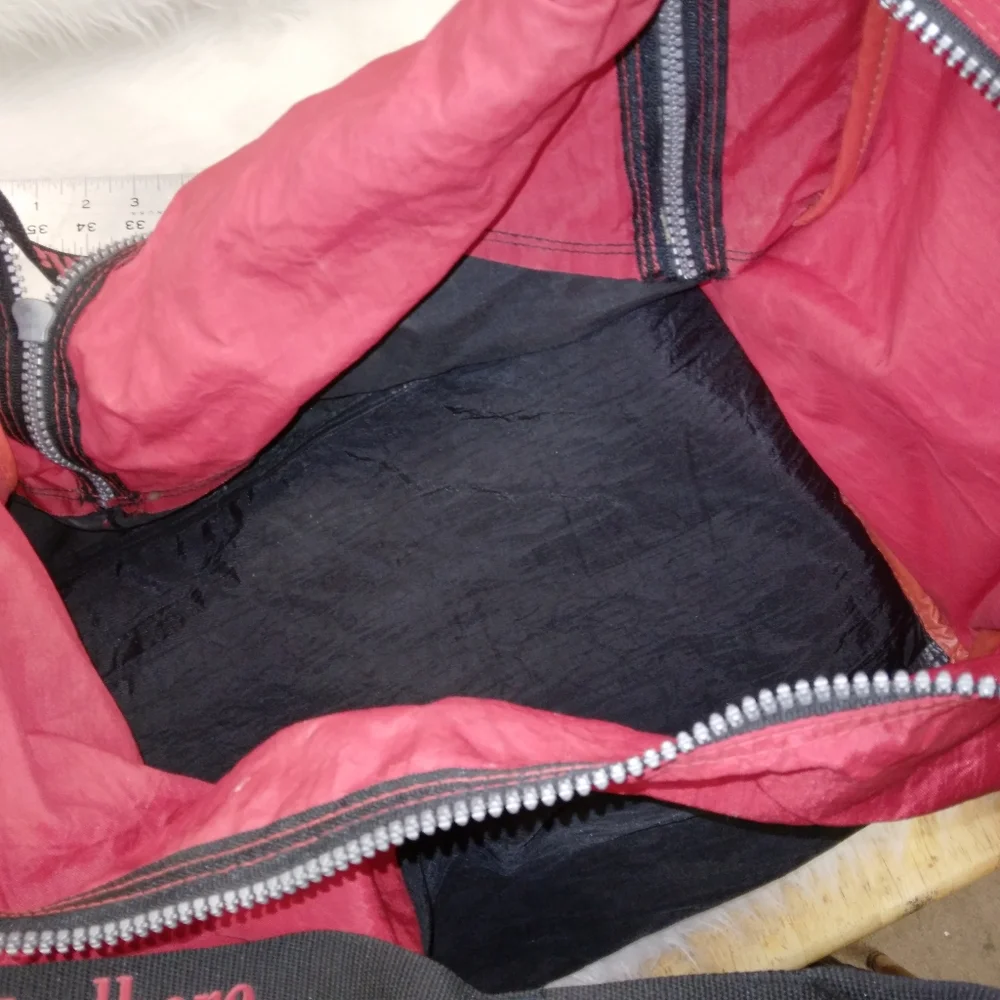 Vintage 90s Marlboro Unlimited Large Duffle Bag Logo Black Red DAMAGED